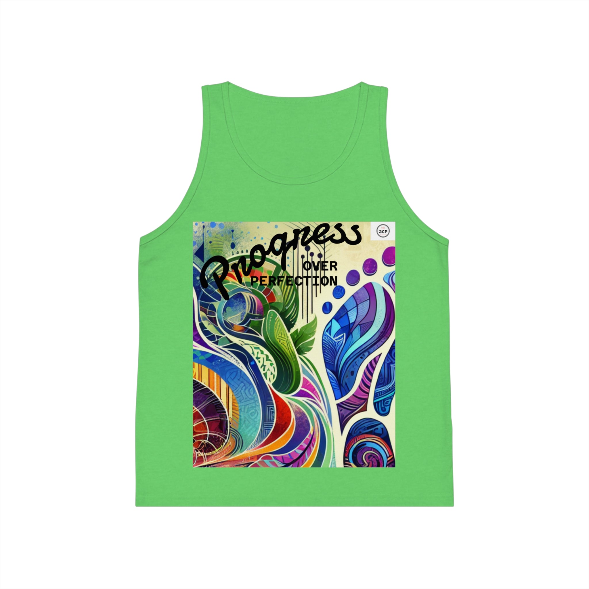 Colorful Kids Jersey Tank Top - "Progress Over Perfection"