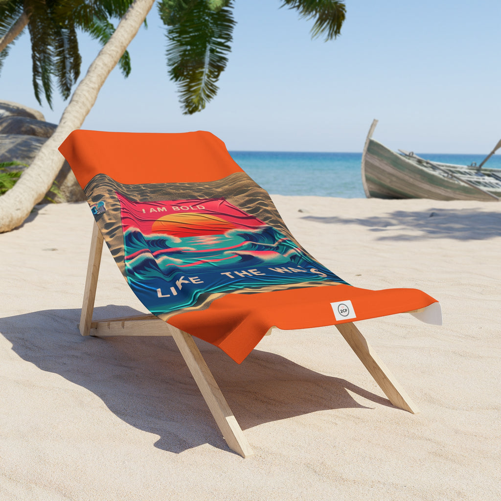 Bold Beach Towel - "I Am Bold Like The Waves" - Vibrant Summer Essentials