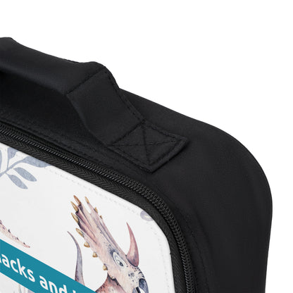 "Brains, snacks and big energy" Dinosaur-Themed Lunch Bag for Kids | Fun & Functional | Perfect for School, Picnics, and Snacks | Brains, Snacks, and Big Energy