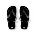 Stepping With Confidence-Black & Gold Flip Flops