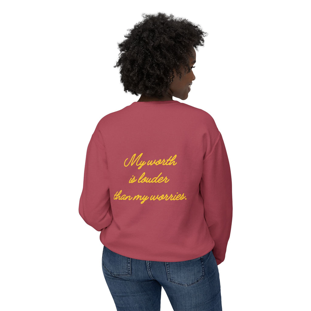 My Worth Is Louder Than My Worries Affirmation Crewneck Sweatshirt