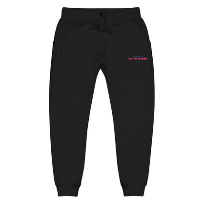 "I'm not Bossy, I'm the Leader" Cozy Unisex Fleece Sweatpants - Casual Comfort, Perfect for Lounging, Home, Holidays, Gift for Him / Her, Embroidered Style