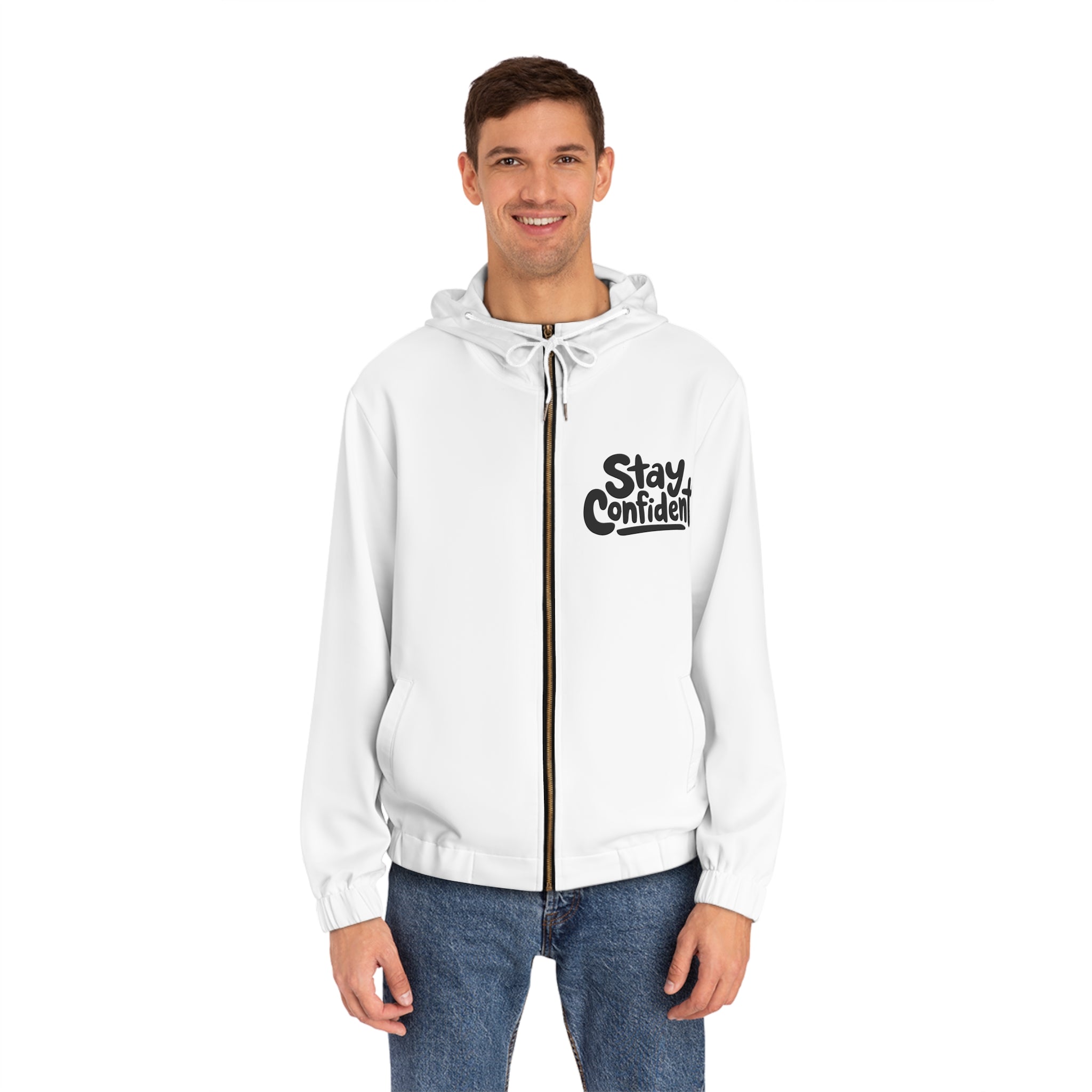 Stay Confident Men’s Full-Zip Hoodie