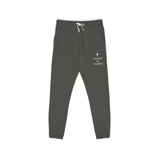 "Powered by Positivity" Cozy Unisex Sweatpants for Relaxing, Perfect for Chilling, Gift for Friends, Lounge Wear, Everyday Comfort