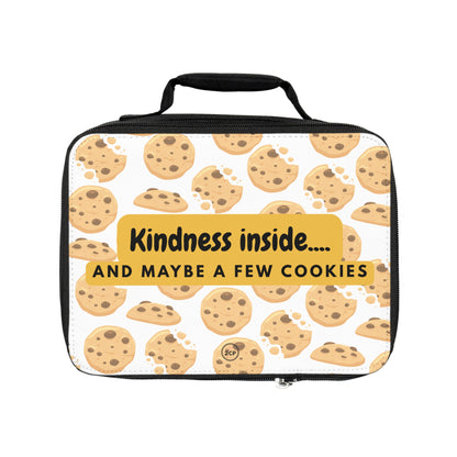"Kindness inside...and maybe a few cookies" Cookie-Themed Lunch Bag with Kindness Quote for Kids, Cute Lunchbox, School Bag, Gift for Students, Eco-Friendly Snack Carrier