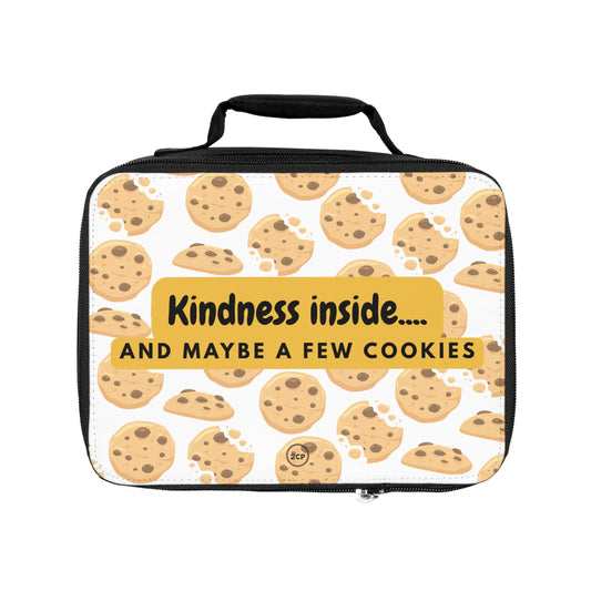 "Kindness inside...and maybe a few cookies" Cookie-Themed Lunch Bag with Kindness Quote for Kids, Cute Lunchbox, School Bag, Gift for Students, Eco-Friendly Snack Carrier