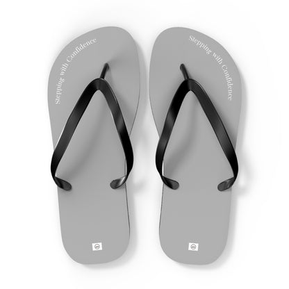 Stepping With Confidence-LIght Grey Flip Flops