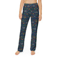 I Am Loved kids' holiday lounge pants with Christmas trees, menorahs and hearts on navy