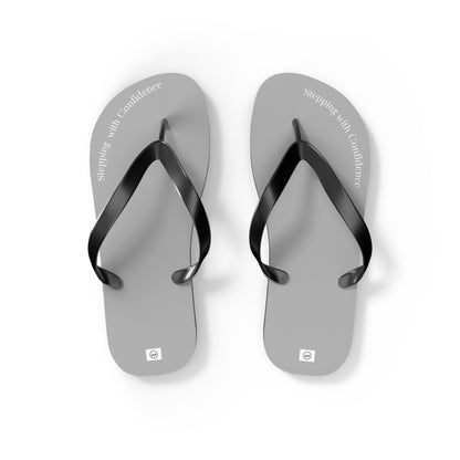 Stepping With Confidence-LIght Grey Flip Flops
