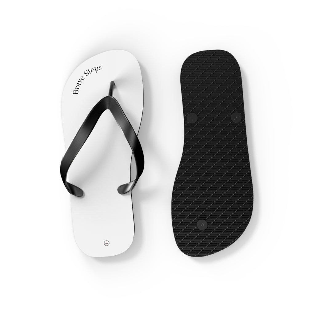 Brave Steps | White Flip Flops