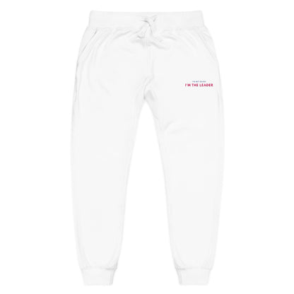 "I'm not Bossy, I'm the Leader" Cozy Unisex Fleece Sweatpants - Casual Comfort, Perfect for Lounging, Home, Holidays, Gift for Him / Her, Embroidered Style