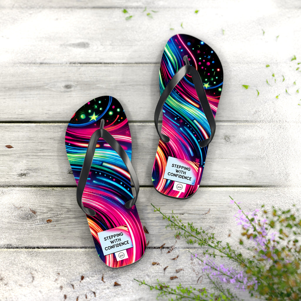 Colorful Flip Flops - 'Stepping with Confidence' Beach Sandals for Summer Fun