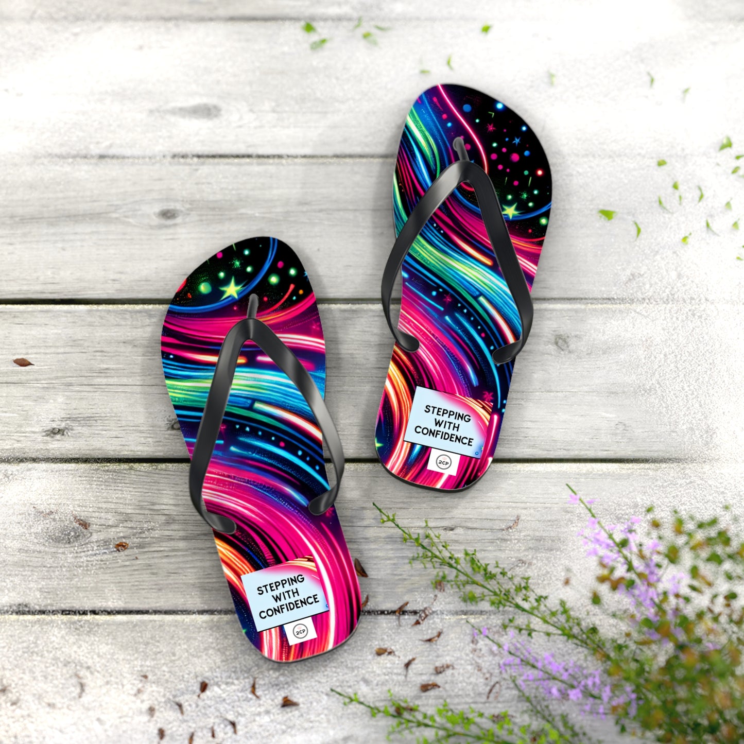 Colorful Flip Flops - 'Stepping with Confidence' Beach Sandals for Summer Fun