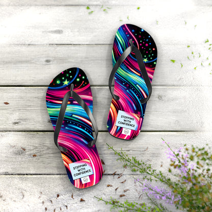 Colorful Flip Flops - 'Stepping with Confidence' Beach Sandals for Summer Fun