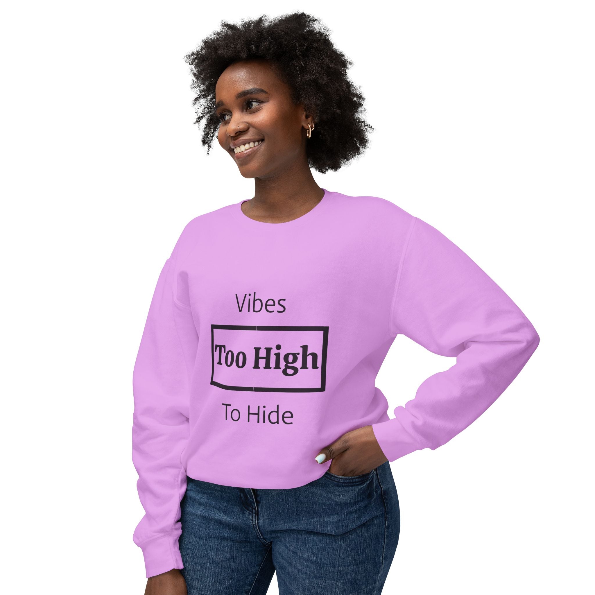 Vibes Too High Unisex Lightweight Crewneck Sweatshirt