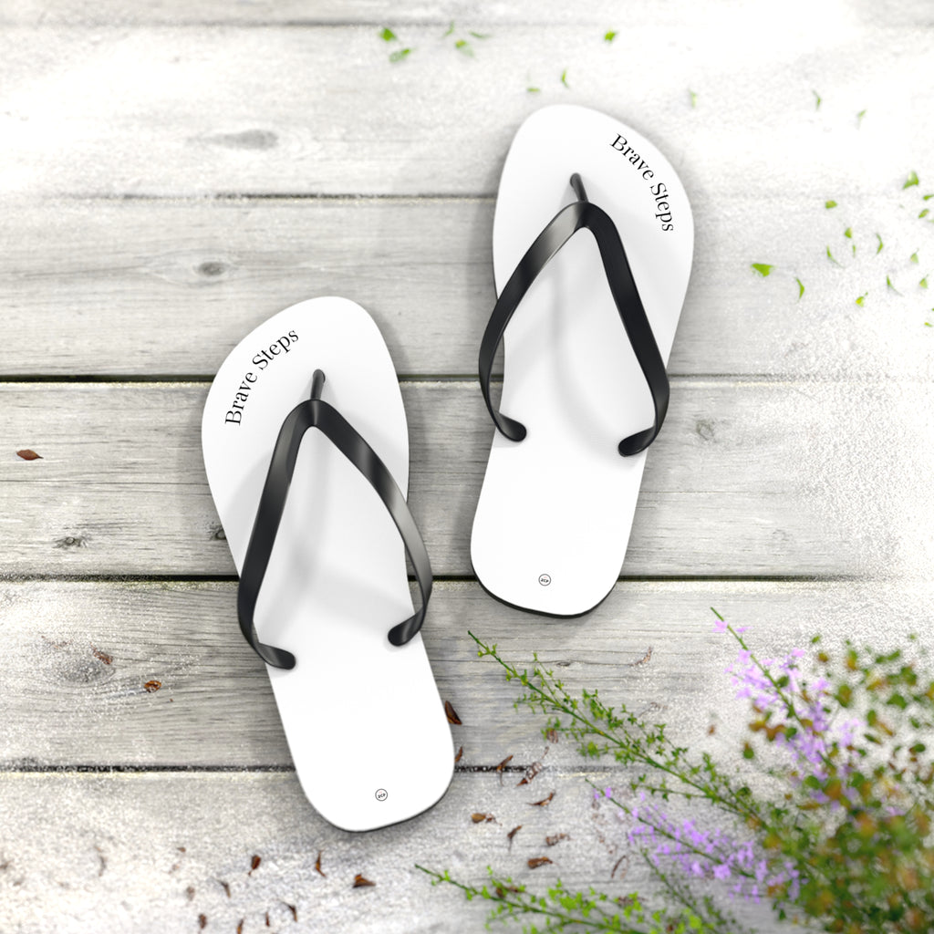 Brave Steps | White Flip Flops