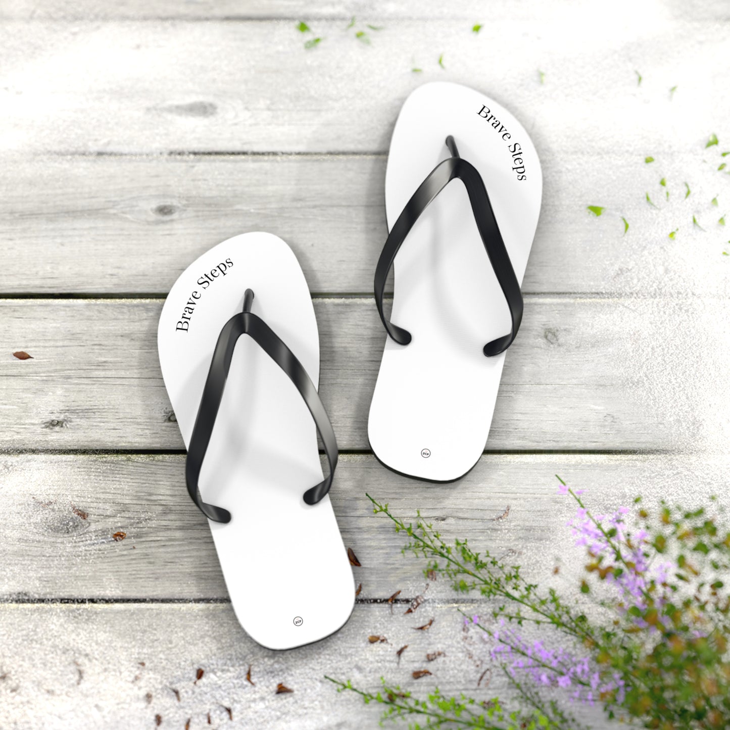 Brave Steps | White Flip Flops