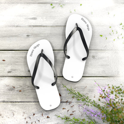 Brave Steps | White Flip Flops